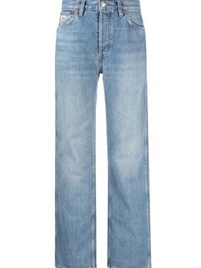RE/Done 90s Blue Haze Loose High Rise Straight Leg Jeans